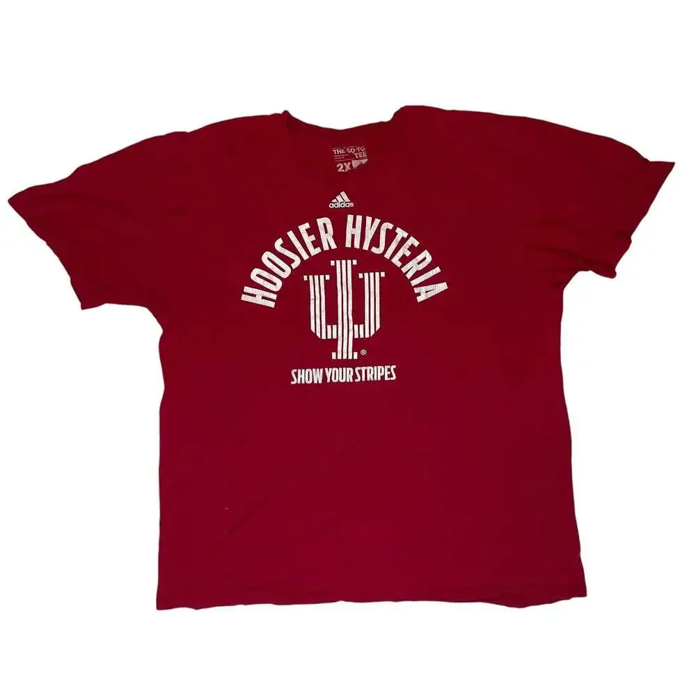 Title: Adidas Indiana Hoosiers T Shirt Red 2XL IU Basketball Graphic